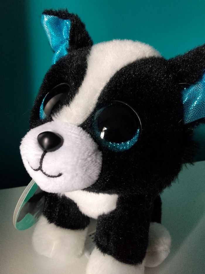 Peluche chien yeux brillants - photo numéro 2
