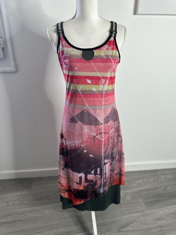 Robe bariolée mesh tulle multicolore Y2K T38 M