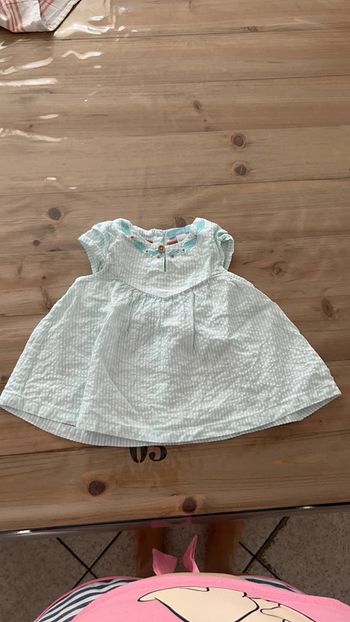 Blouse obaibi bleu et blanc 12 mois