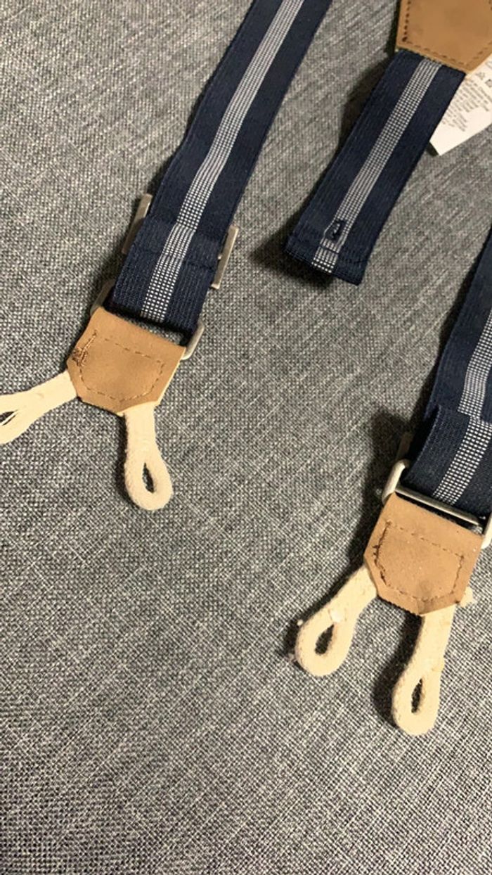 Bretelles bleu 56cm pour pantalon avec boutons - photo numéro 3