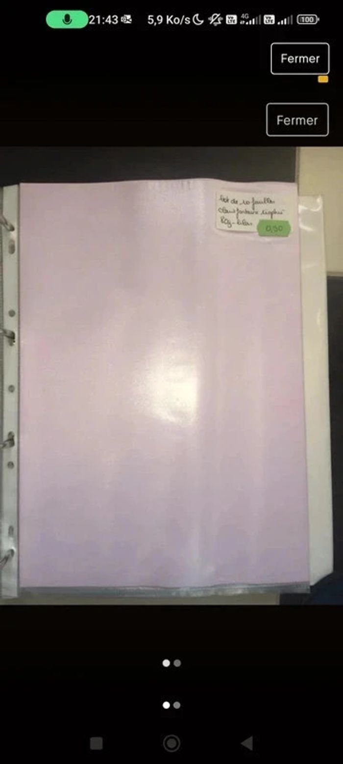 Lot de 20 feuilles de papier A4 clairefontaine 80g violet lilas parme