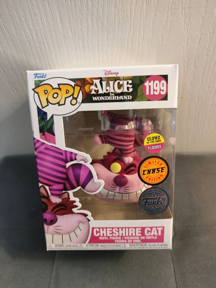 Figurine Funko Pop Cheshire Cat 1199 Chase Edition Flocked - Alice in Wonderland - Disney