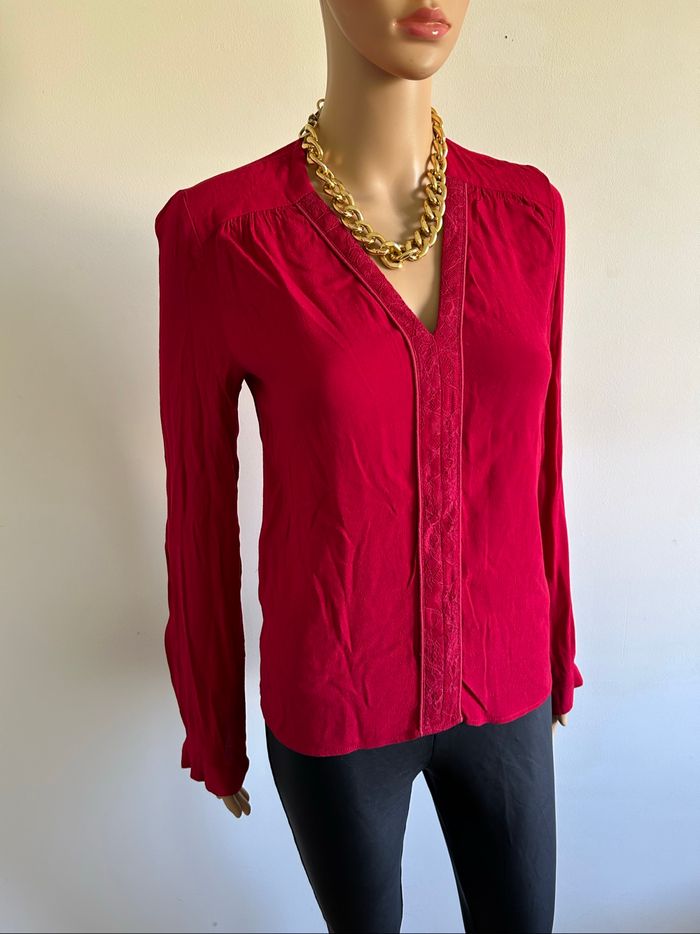 Blouse rouge à manches longues Morgan taille 34 comme neuve - photo numéro 2