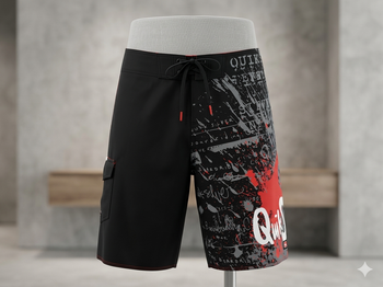 Bermuda noir et rouge 12 ans QUIKSILVER