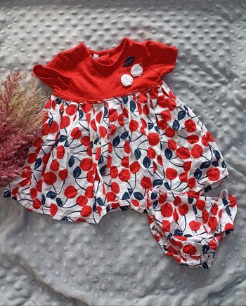 Robe "cerises" et culotte assortie