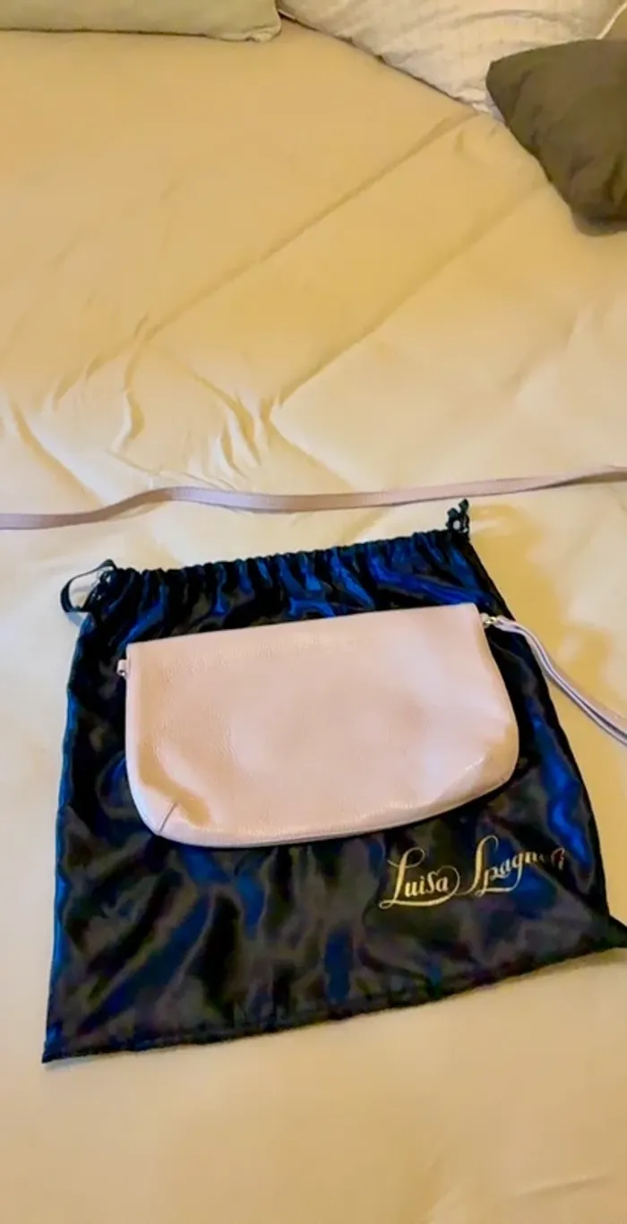 Sac bandoulière / grande pochette rose /parme Luisa Spagnoli - photo numéro 9