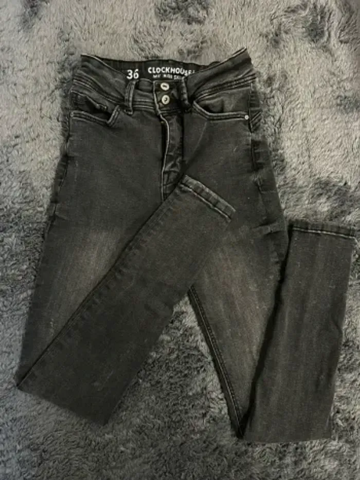 Jeans gris foncé skinny T36