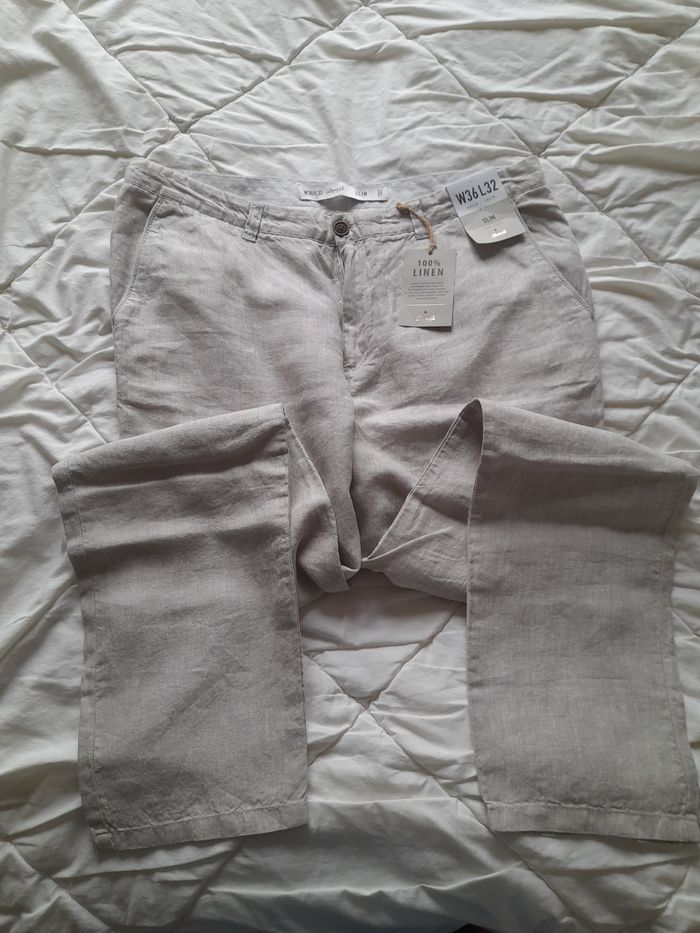 Pantalon slim w36/l32 lin 100% taille 46 neuf - photo numéro 2