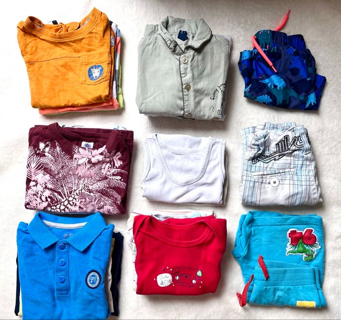 Lot de 22 vêtements enfant été 36 mois 3 ans garçon