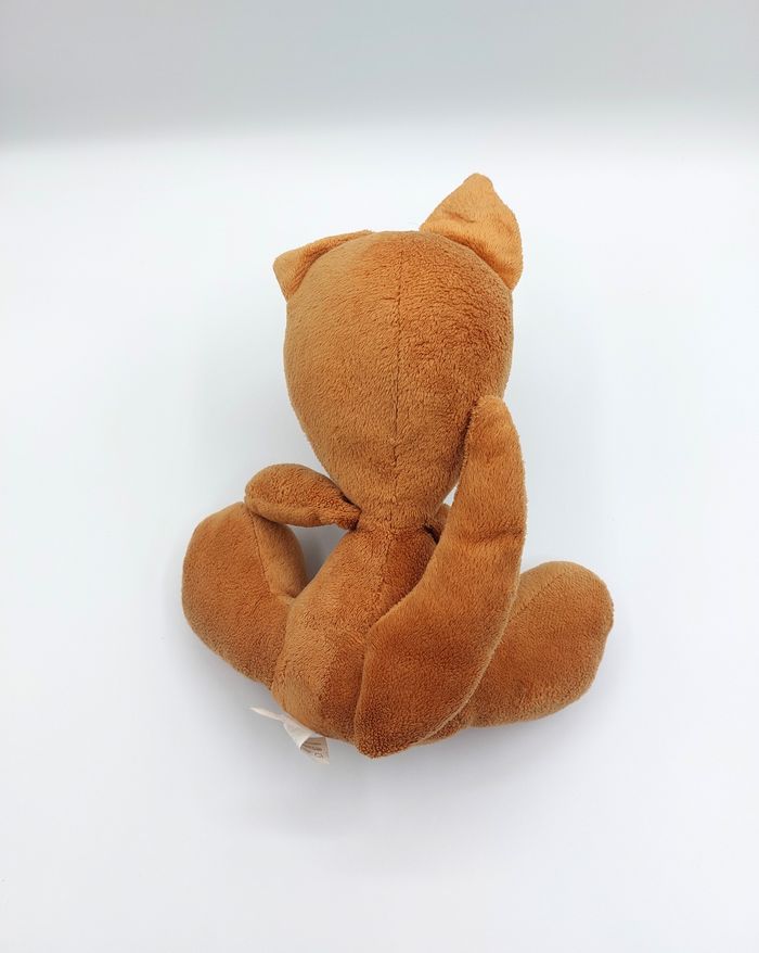 Peluche doudou renard FL Augusta marron pois blanc yeux nez noir 24 cm - photo numéro 2