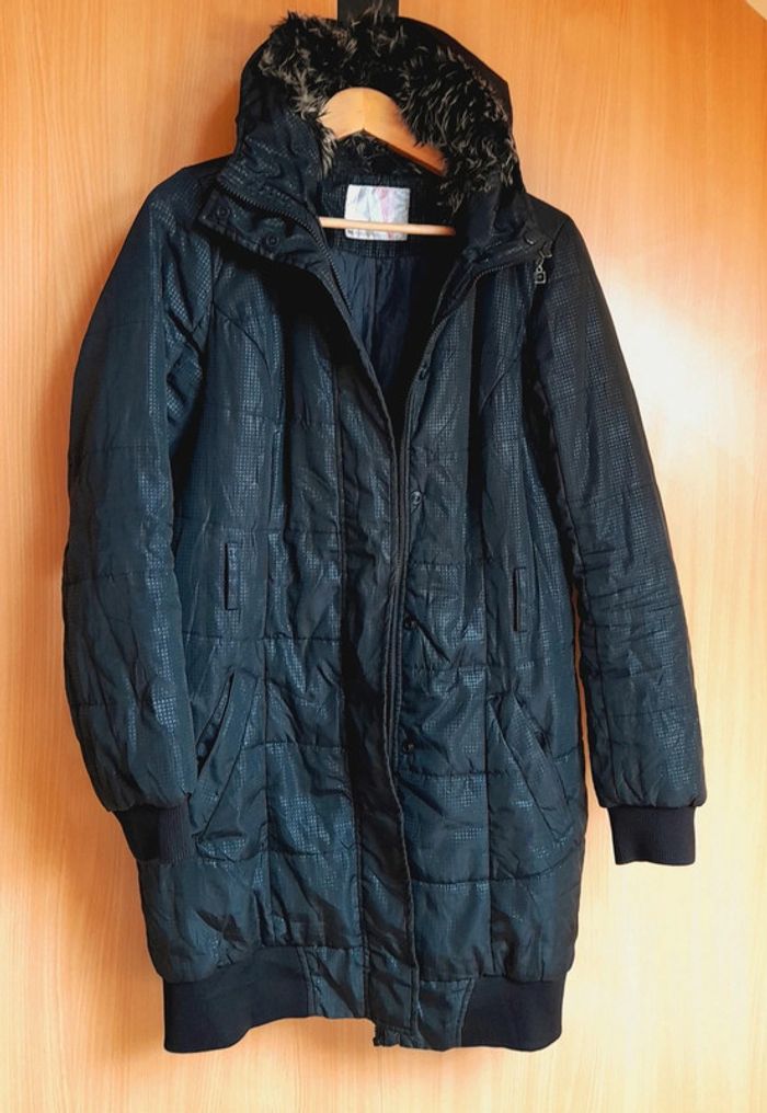 Manteau d'hiver long couleur gris souris  taille XL - photo numéro 3