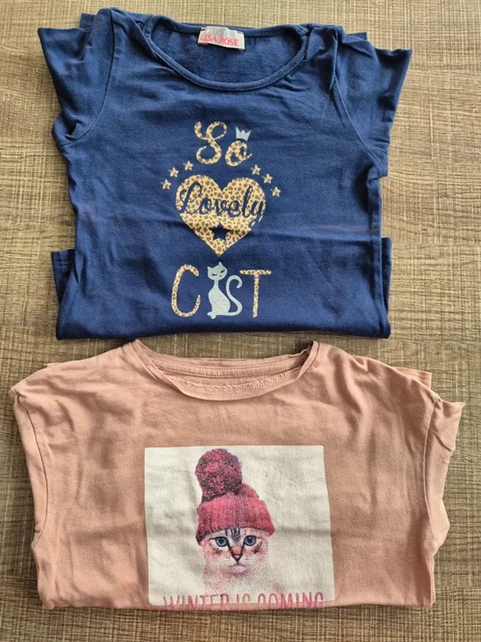 Lot T-shirts Vertbaudet et Lisa Rose 6 ans en très bon état