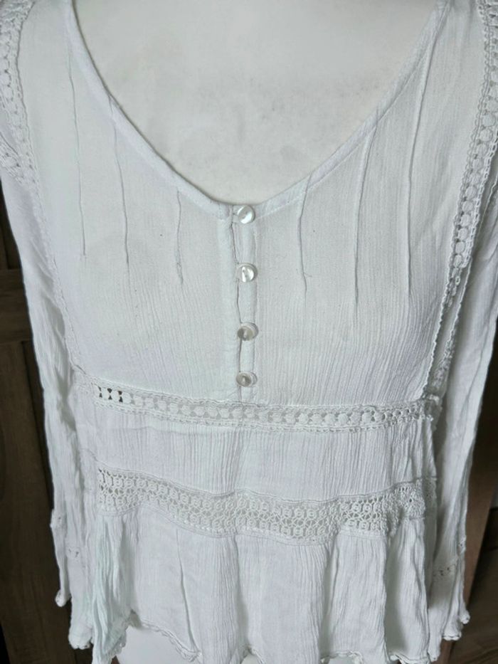 Blouse manches longues blanche taille 40 - photo numéro 2