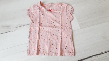 Vêtement fille tee-shirt manches courtes rose à pois Vert Baudet 6 ans