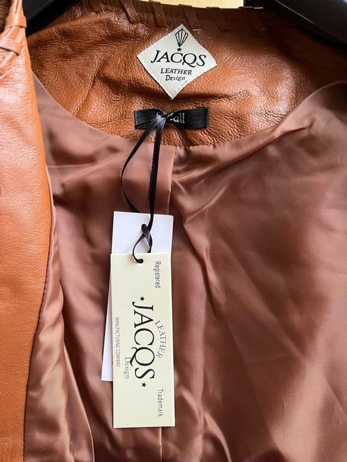 Veste en cuir femme marron de marque Jacqs leather design Taille S - photo numéro 5