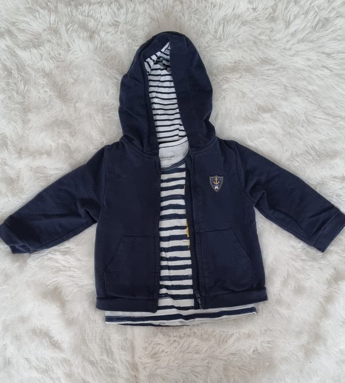 Ensemble veste sweat zippé et t-shirt manches longues Vertbaudet 12 mois