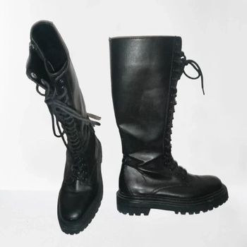 Bottes tendance noir lacées Pull&Bear taille 38