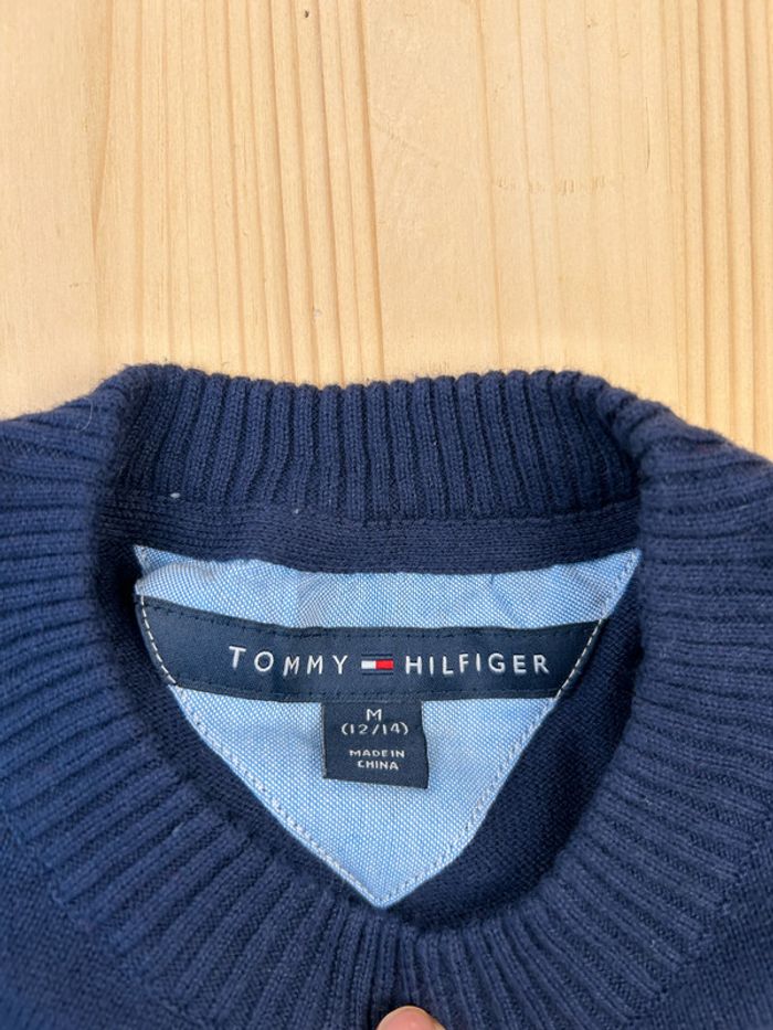 Pull Tommy Hilfiger Enfant M (12-14 ans) Marine Rayé Blanc - Très Bon État - Léger Défaut ST053 - photo numéro 4