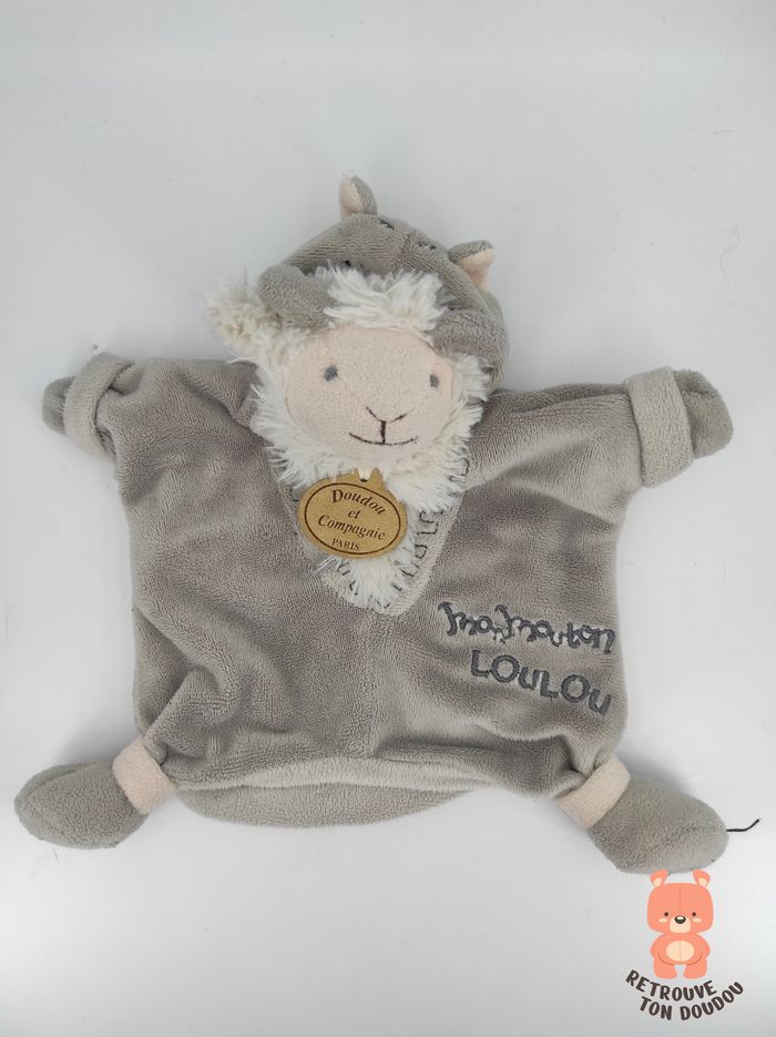 Doudou Marionnette Mouton Gris Doudou et Compagnie