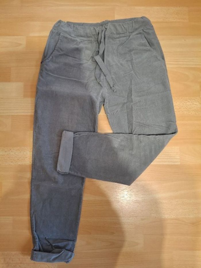 Pantajog velours gris