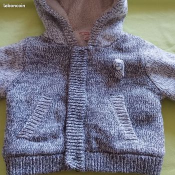 Veste polaire à capuche bébé 3mois