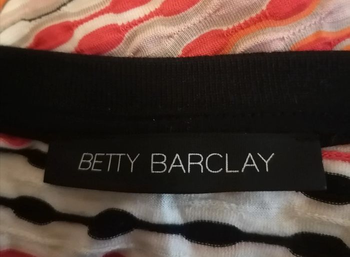 Top / tee-shirt fluide rayures strech orange blanc rose noir taille 38 Betty Barclay - photo numéro 11