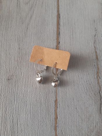 Boucles d'oreilles cœurs argentée