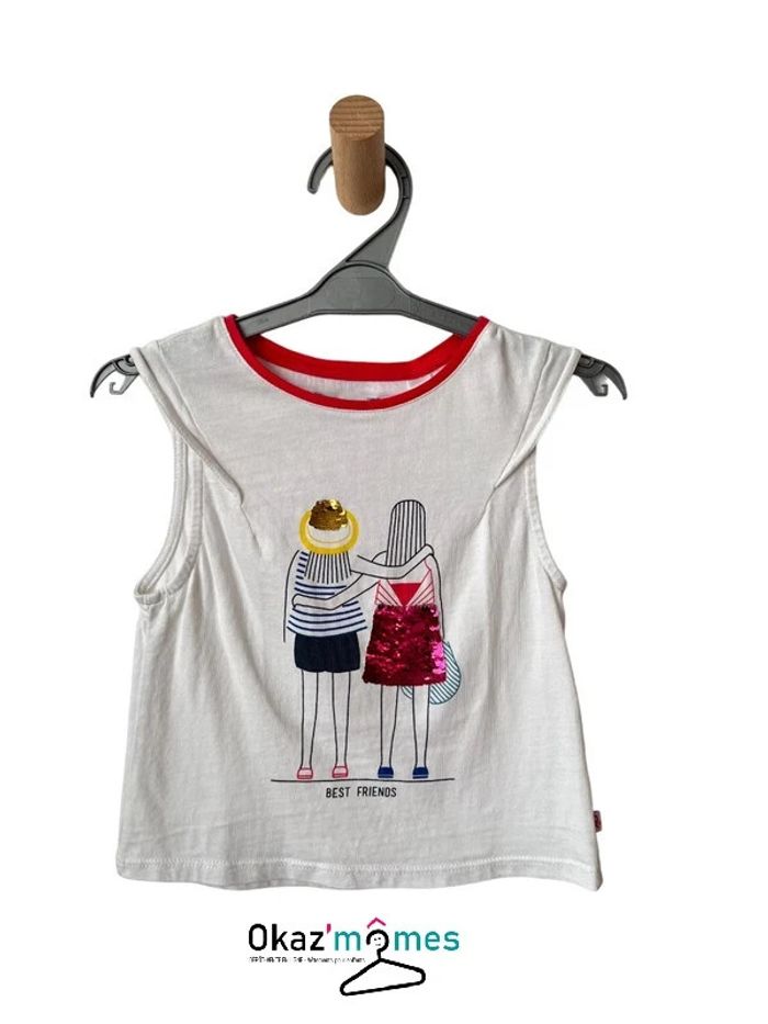 T-shirt court sans manches à sequins "Best friends" - Okaïdi 5 ans