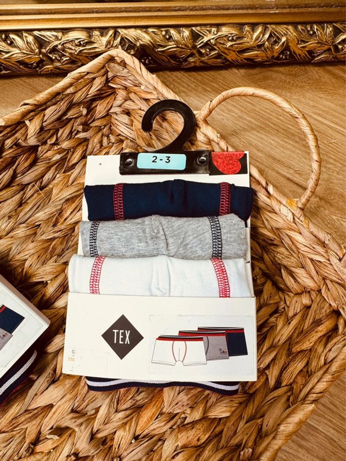 Taille 2-3 ans lot de caleçons garçon Tex bleu blanc gris Neufs 💙 - photo numéro 2