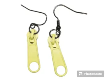 Boucles d'oreilles fermeture éclair jaune