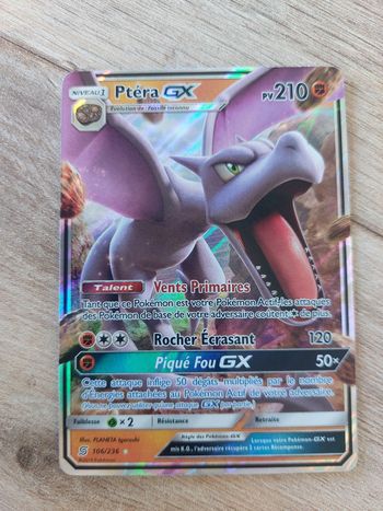 Carte pokemon Ptera GX 106/236 Harmonie Des Esprits