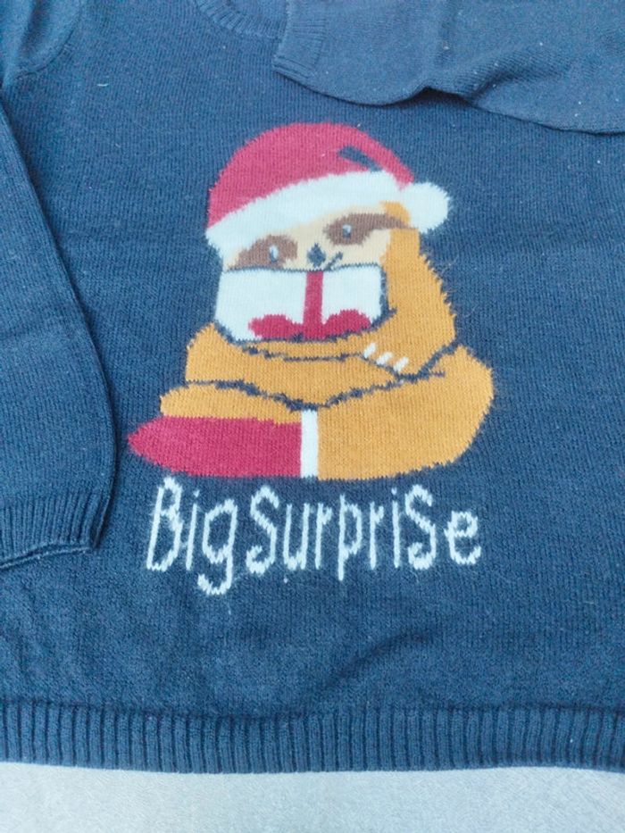 Pull de Noël 4-6 ans Lupilu bleu marine - photo numéro 2