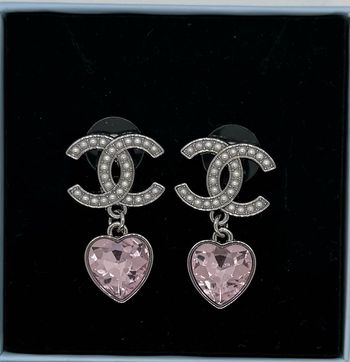 Boucles d’oreilles pendantes argenté zircon rose