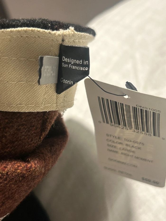 Casquette style béret Goorin bros taille L noir avec motif produit neuf jamais porté avec étiquette - photo numéro 2