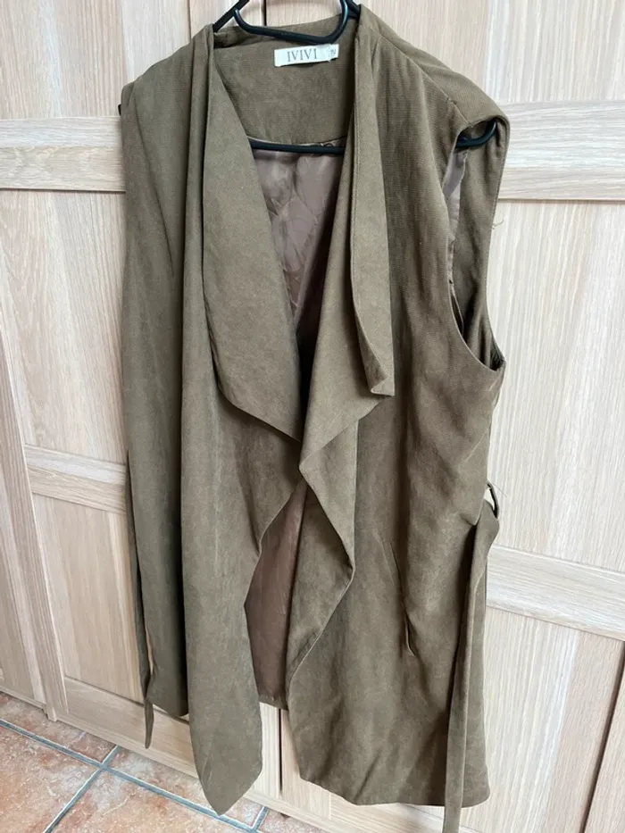 Veste ceinturée kaki - photo numéro 2