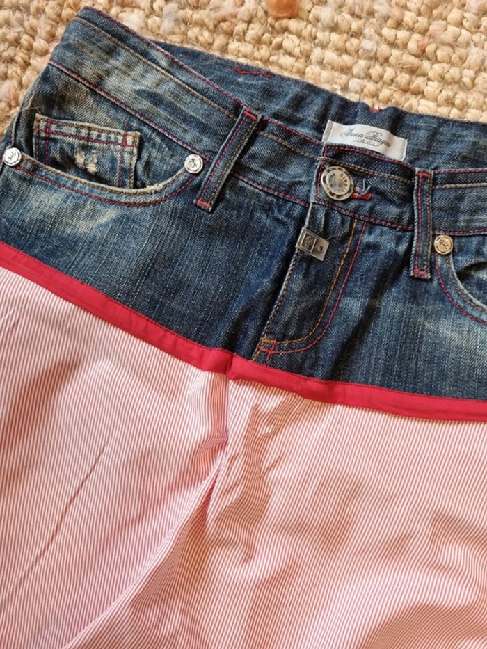 Jupe jean multi matière originale - photo numéro 4