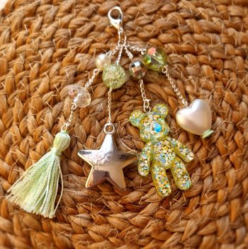 Porte clé ourson vert