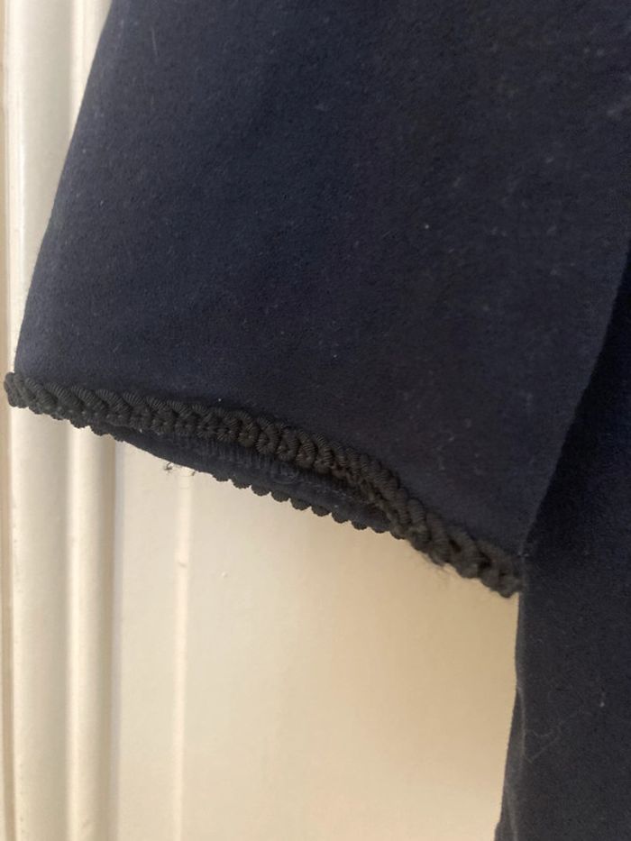 Blouse bleu marine Garance Paris – Galons noirs brodés – Taille 2 (M) - photo numéro 3