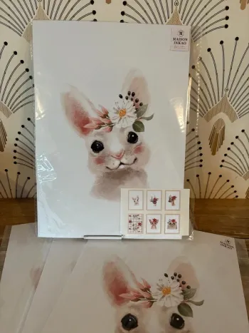Affiches “Petits animaux fleuris” pour chambre enfant