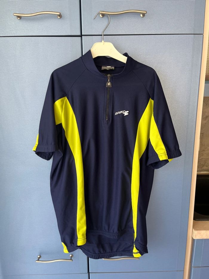 T-shirt de cyclisme Bruno/L/bleu et jaune/excellent état