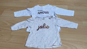 Lot de 2 t-shirt manche longue - TAO - 6 mois - 68 cm - Très bon état