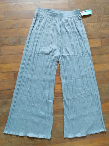 🚨 Promo 🚨 Joli pantalon large plissé uni fluide d'été femme taille 36 38 40 42 44 46