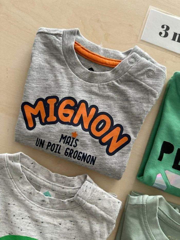 4 hauts manche longue - bébé garçon - taille 3 mois - photo numéro 4