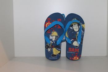 tongs sam le pompier bleu lanières bleue 26/27