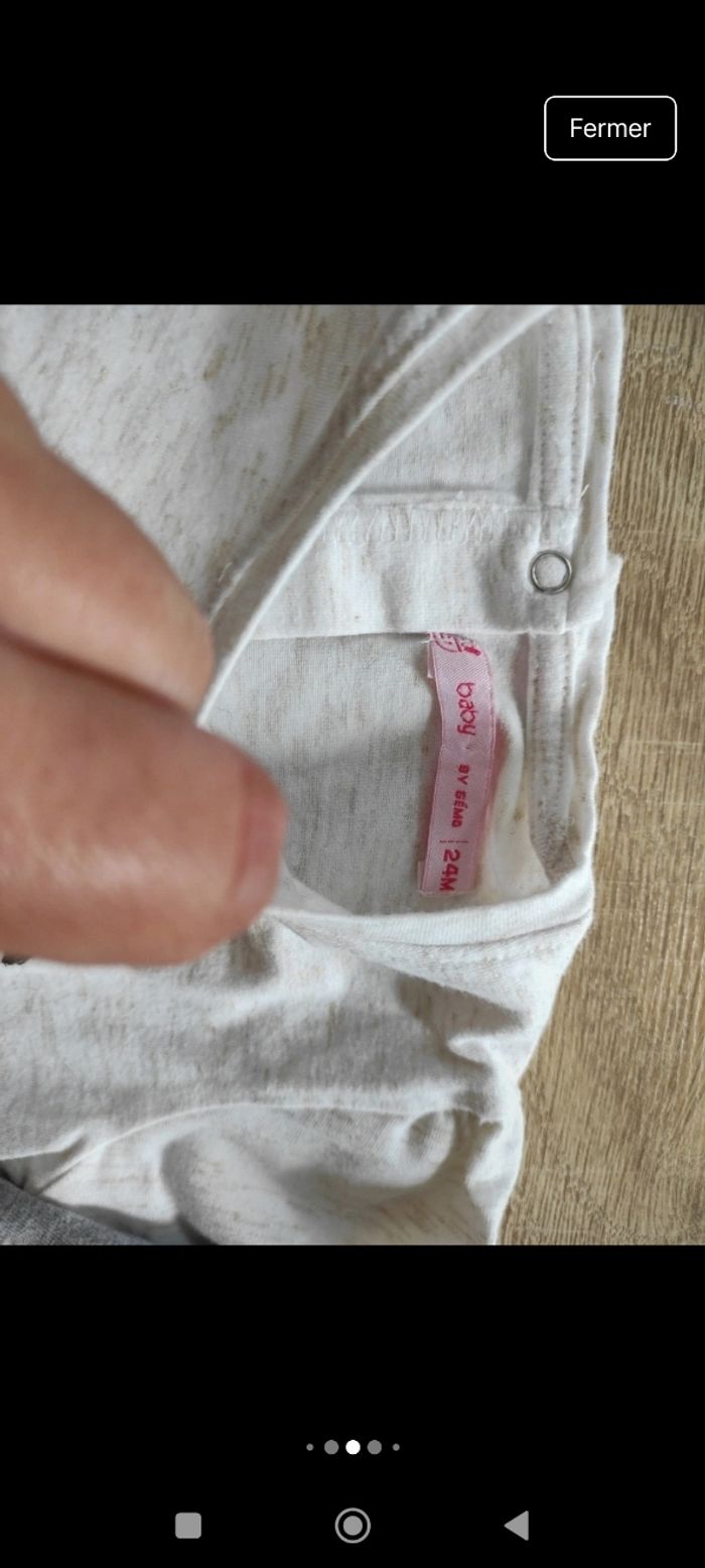 Lot 2 t-shirts manches longues fille 24 mois - photo numéro 4