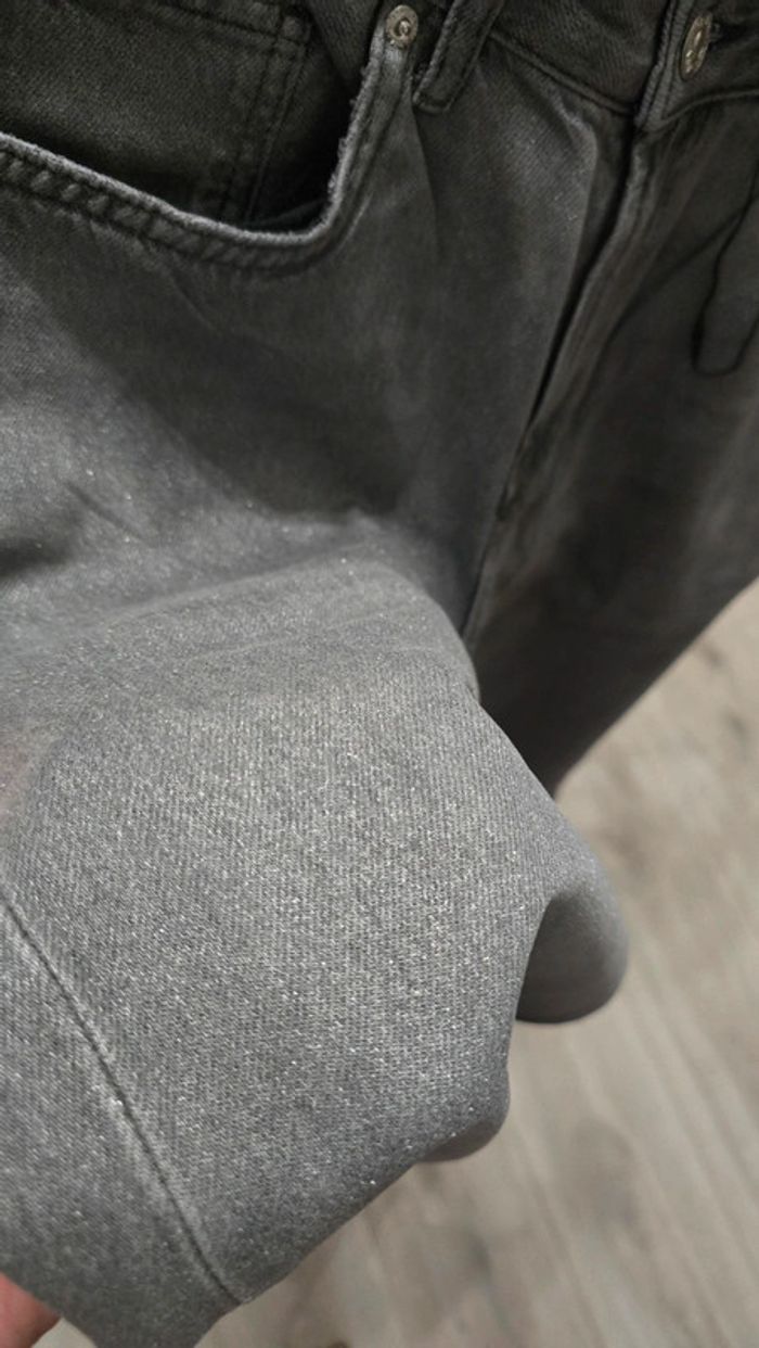Jeans Wide Leg Zara gris irisé - photo numéro 7
