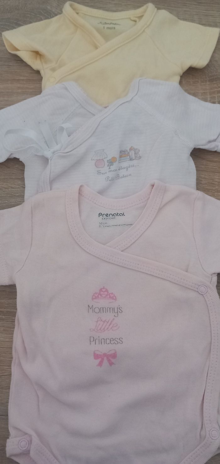 Lot de 3 body fille manche courte taille 1 mois - photo numéro 2