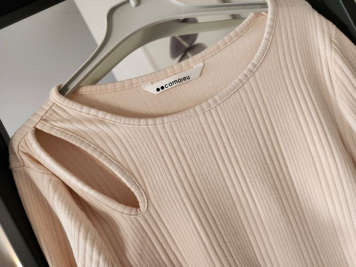 Pull neuf Camaïeu rose taille S - photo numéro 3