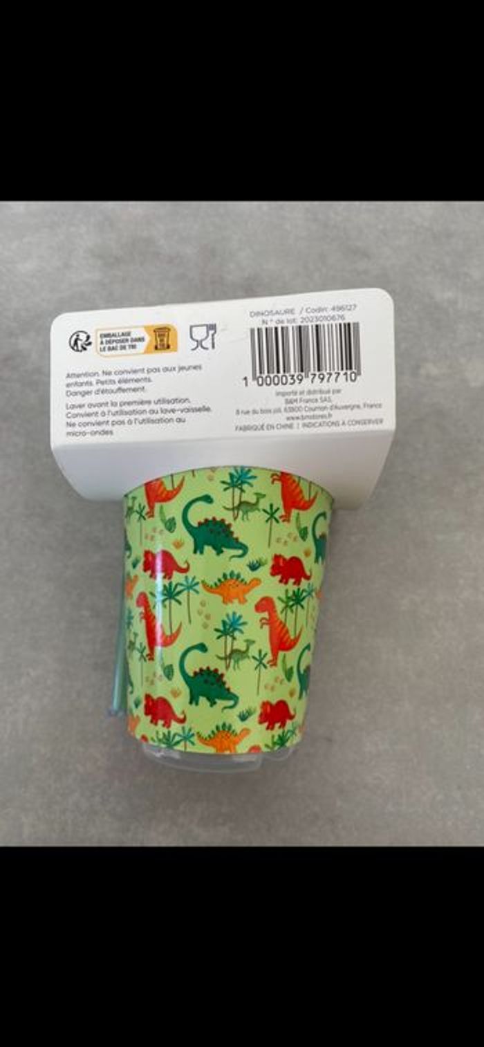Lot de 3 gobelets avec pailles Dinosaure - photo numéro 6
