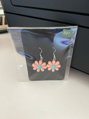 Boucles d’oreilles fleurs rose